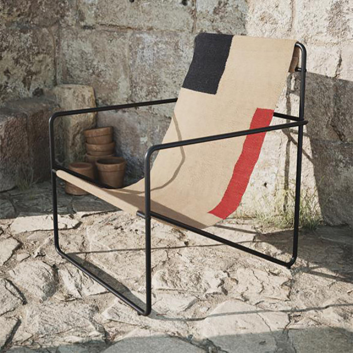 Fermliving Desert Lounge Chair - Frame Black / Block