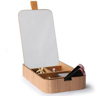 HKliving Boîte à bijoux en bois avec miroir