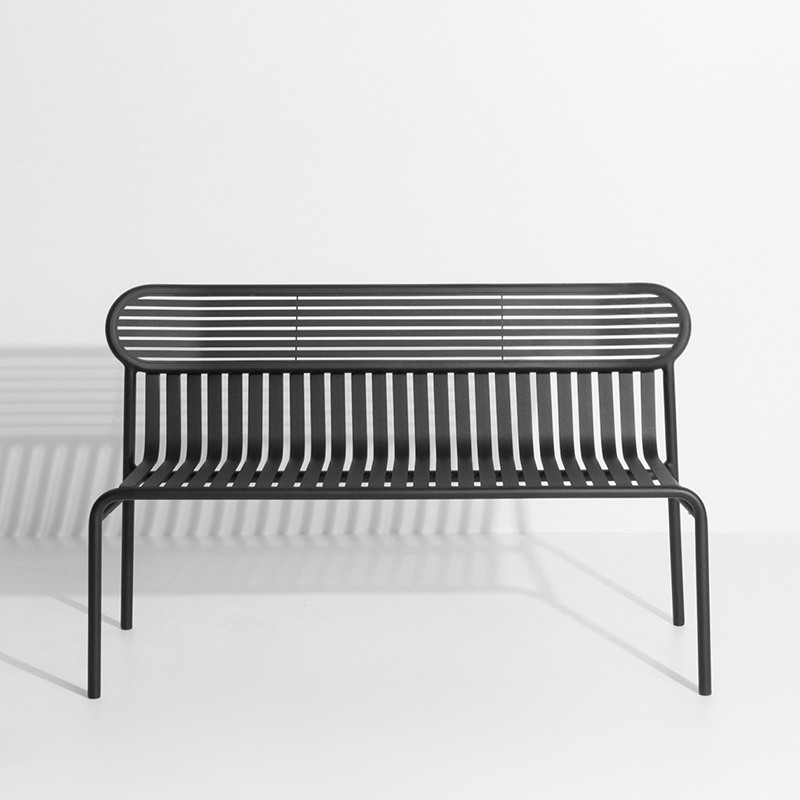 Petite Friture Bench with Back (no arms) Week-end outdoor
