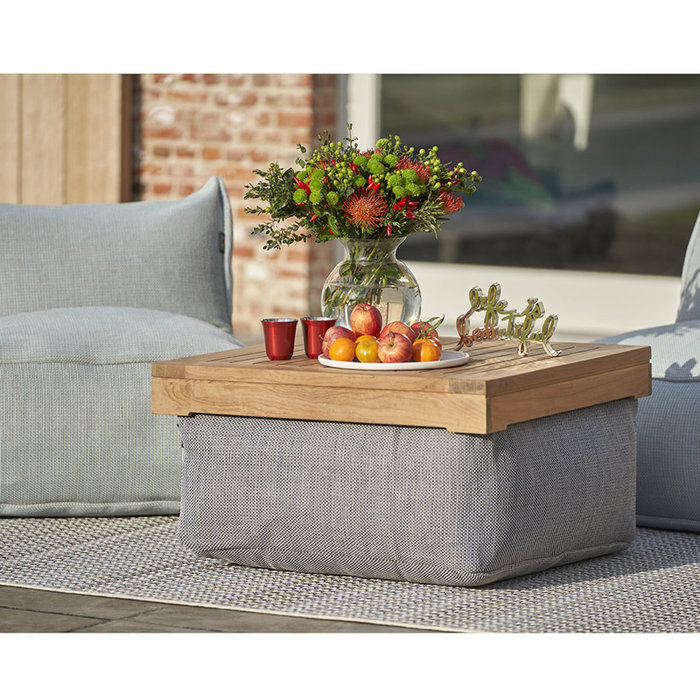 Roolf Teak tafel voor poef