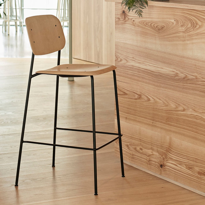 HAY Soft Edge90 barkruk - Black steel frame
