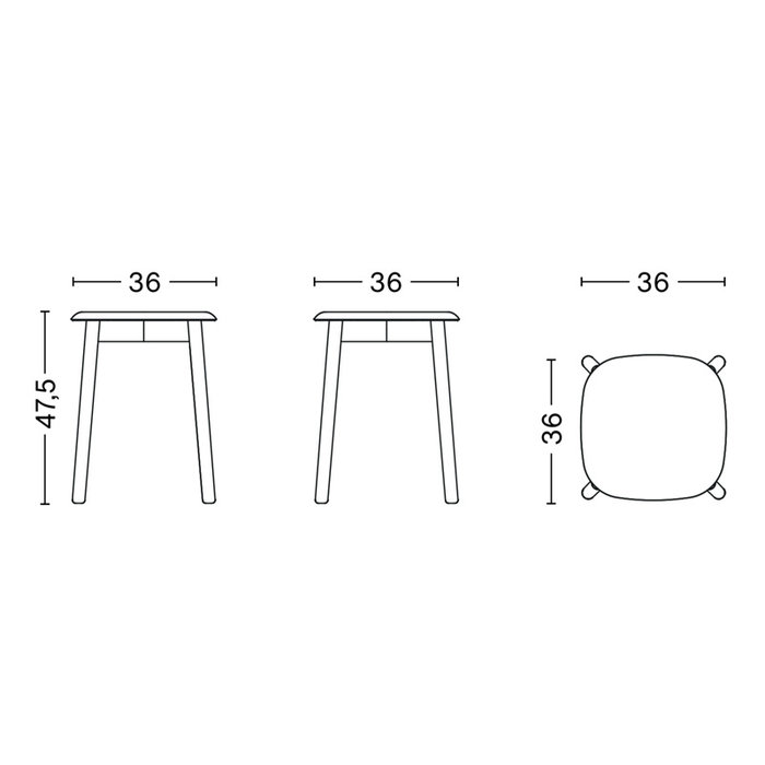 HAY Soft edge72 kruk - Oak frame