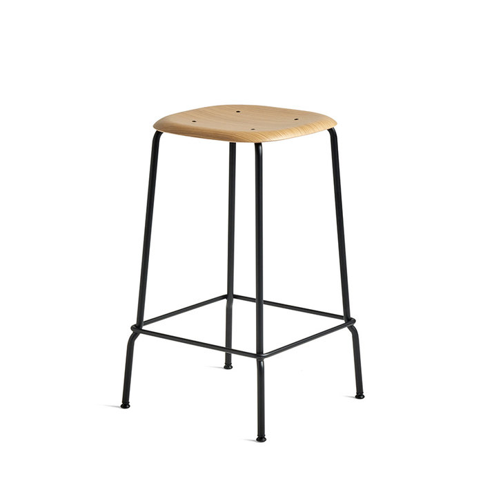 HAY Soft Edge80 barkruk - Black steel frame