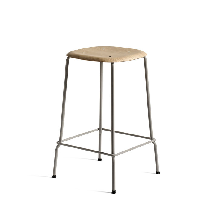 HAY Soft Edge80 barkruk - Soft grey steel frame