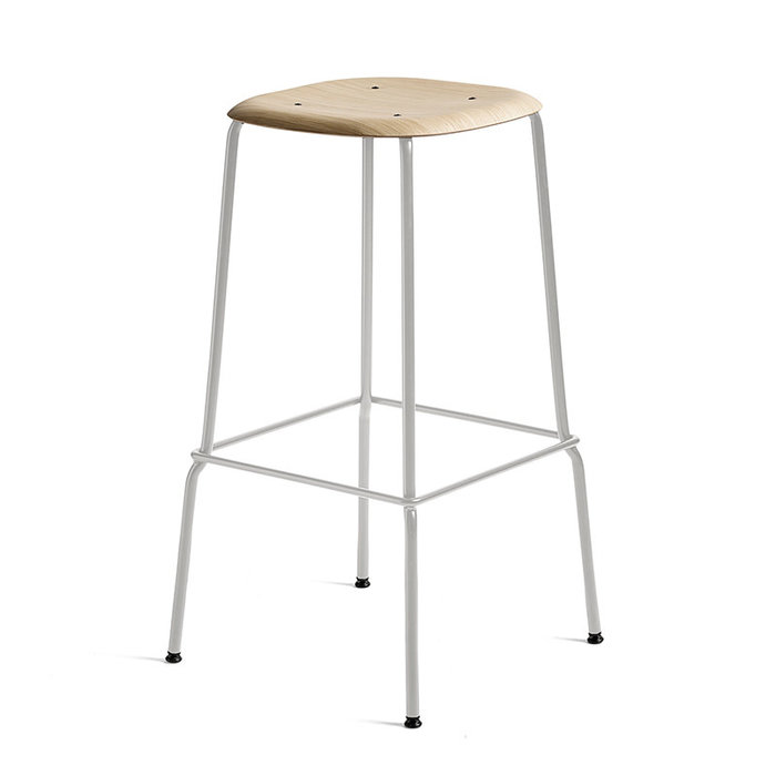 HAY Soft Edge80 barkruk - Soft grey steel frame