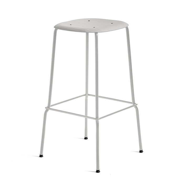 HAY Soft Edge80 barkruk - Soft grey steel frame