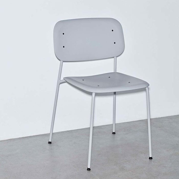 HAY Soft Edge45 chair - Soft grey  steel frame  (plastic seat)