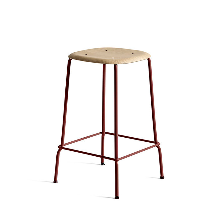 HAY Soft Edge80 barkruk - Fall red steel frame