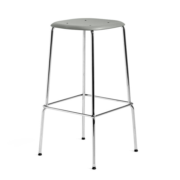 HAY Soft Edge85 barkruk - Chromed steel frame (plastic seat)