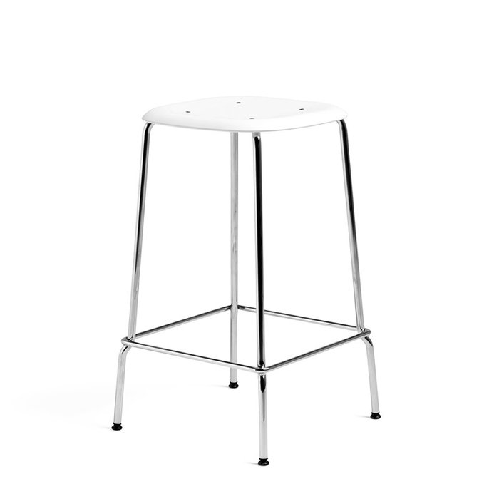 HAY Soft Edge85 barkruk - Chromed steel frame (plastic seat)