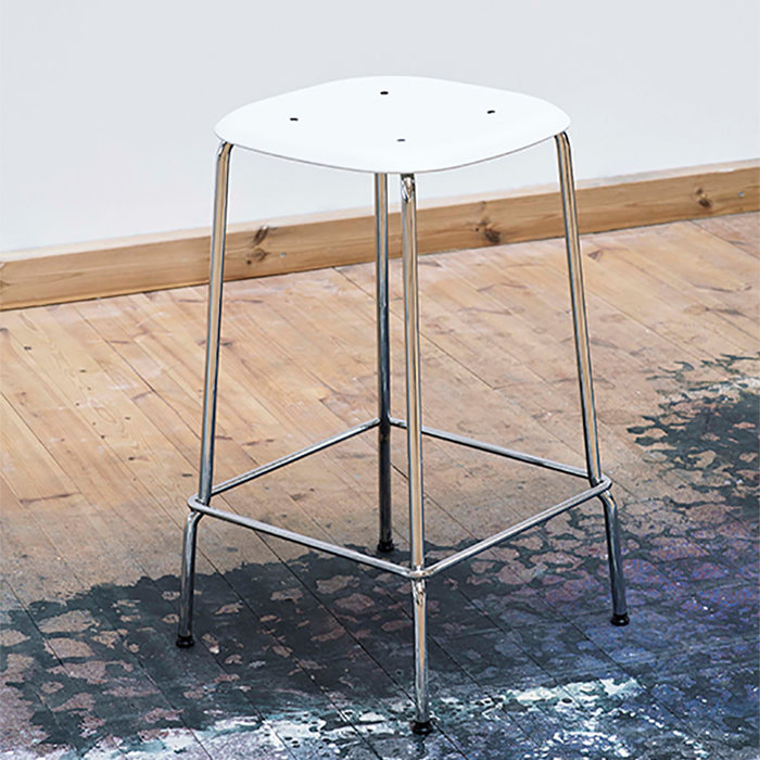 HAY Soft Edge85 barkruk - Chromed steel frame (plastic seat)