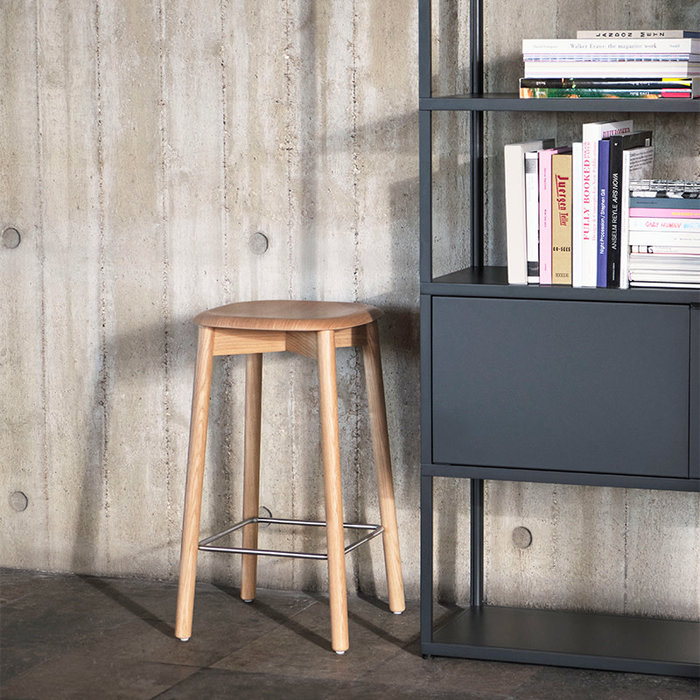 HAY Soft Edge82 barkruk -  Naturel oak frame