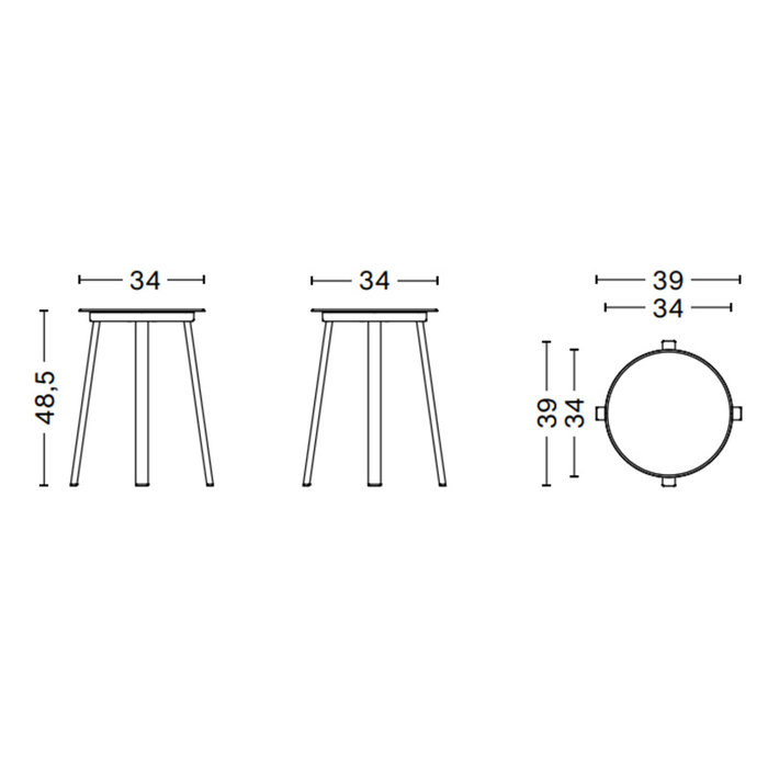HAY Revolver kruk - powder coated steel frame