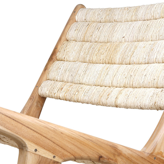 HKliving Webbing lounge chair - abaca/teak