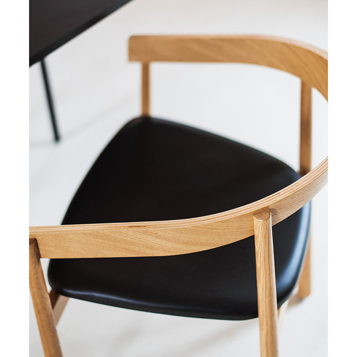 Fest Amsterdam Homerun eetkamerstoel Naturel met lederen zitting