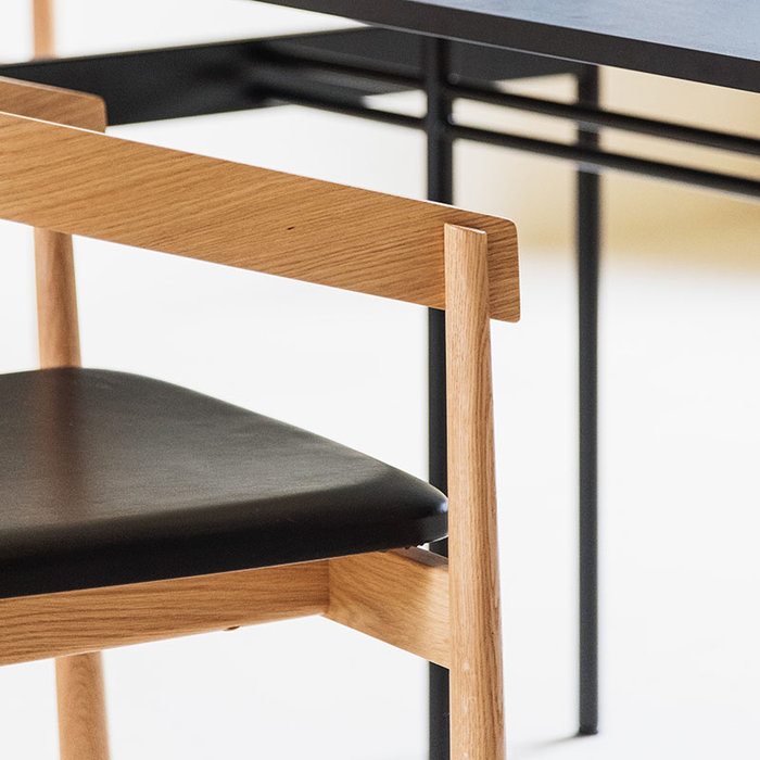 Fest Amsterdam Homerun eetkamerstoel Naturel met lederen zitting