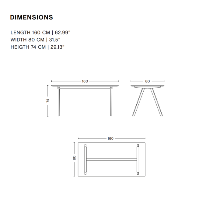 HAY CPH10 Copenhague Desk - black oak frame