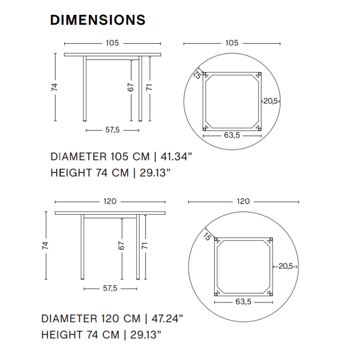 HAY Two-colour round table - green mint tabletop - ochre frame - Muller Van Severen