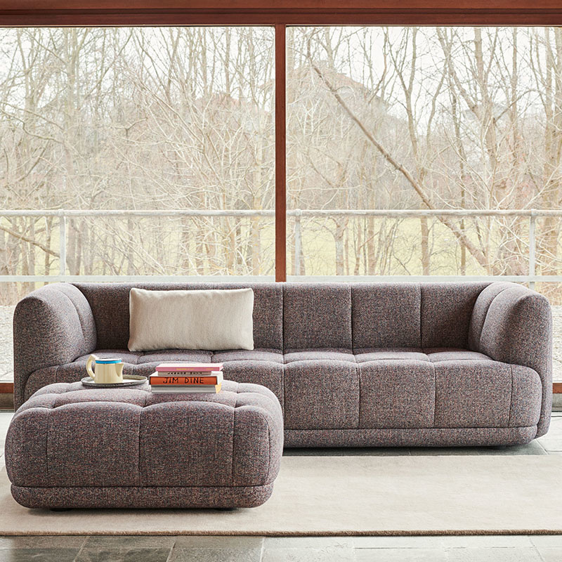 HAY Quilton sofa -3-zits met poef - Swarm multi