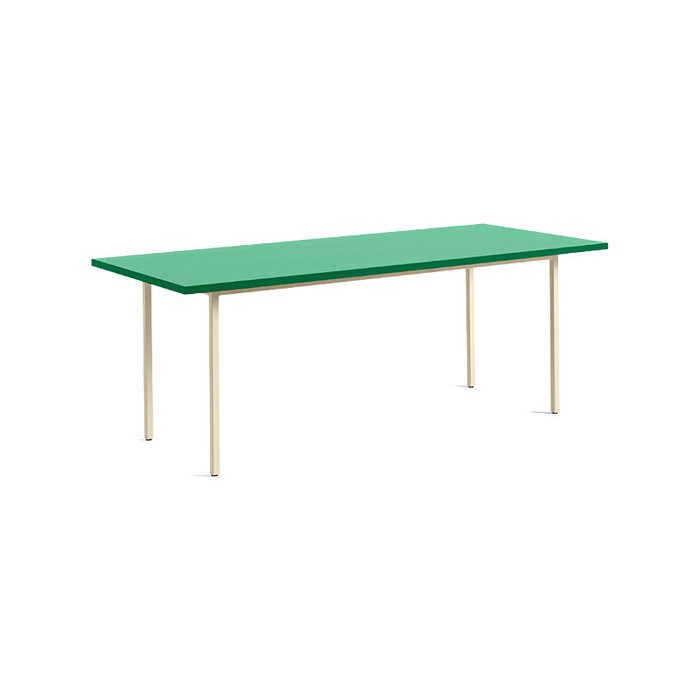 HAY Two-colour table - green mint tabletop - ivory frame - Muller Van Severen