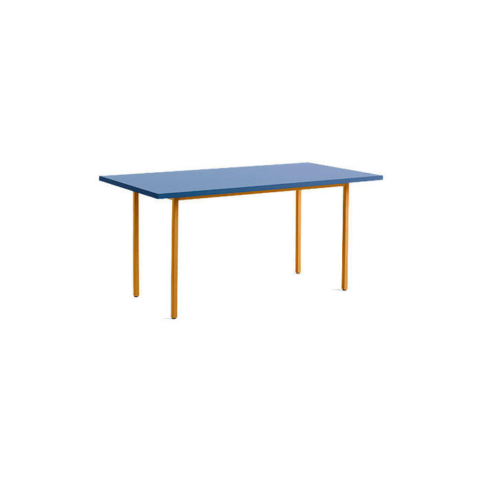 HAY Two-colour table - blue tabletop - ochre frame - Muller Van Severen