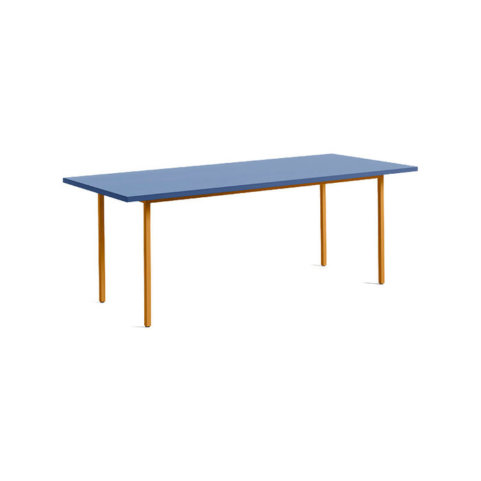HAY Two-colour table - blue tabletop - ochre frame - Muller Van Severen