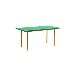 HAY Two-colour table - green mint tabletop - ochre frame