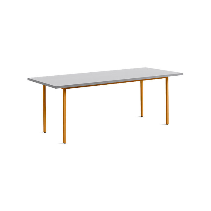 HAY Two-colour table - light grey tabletop - ochre frame - Muller Van Severen