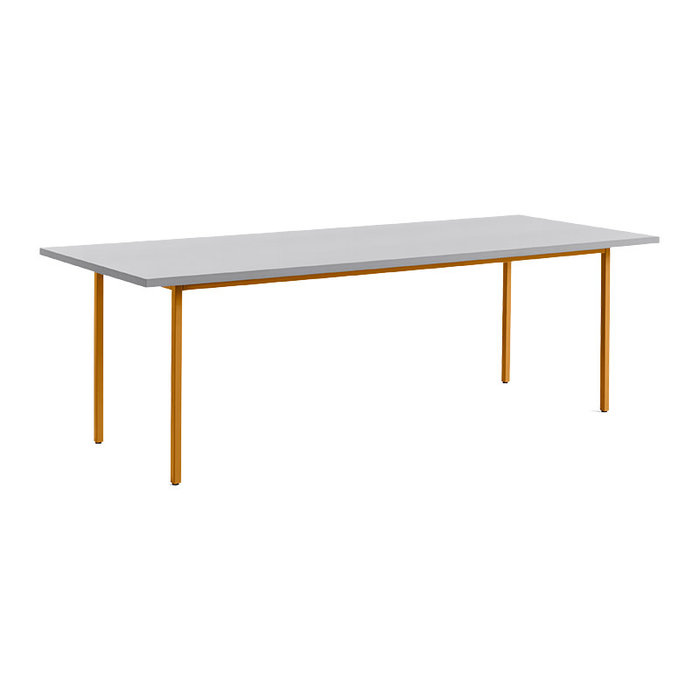 HAY Two-colour table - light grey tabletop - ochre frame - Muller Van Severen