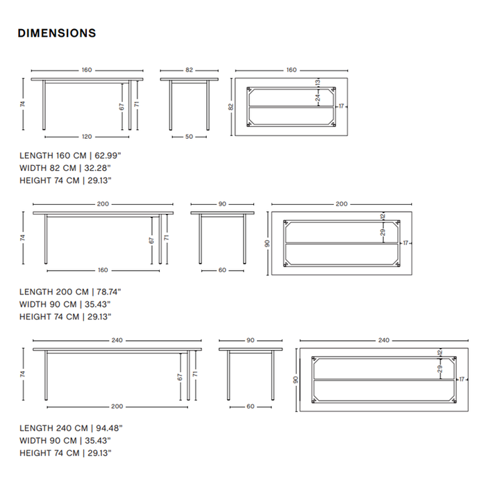 HAY Two-colour table - light grey tabletop - ochre frame - Muller Van Severen