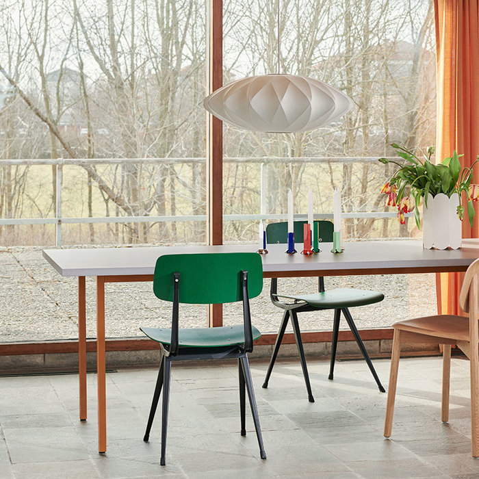 HAY Two-colour table - light grey tabletop - ochre frame - Muller Van Severen