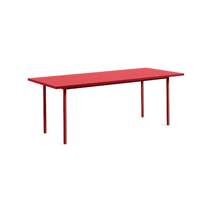 HAY Two-colour table - red tabletop - maroon red frame - Muller Van Severen