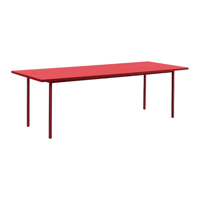 HAY Two-colour table - red tabletop - maroon red frame - Muller Van Severen