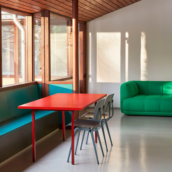 HAY Two-colour table - red tabletop - maroon red frame - Muller Van Severen