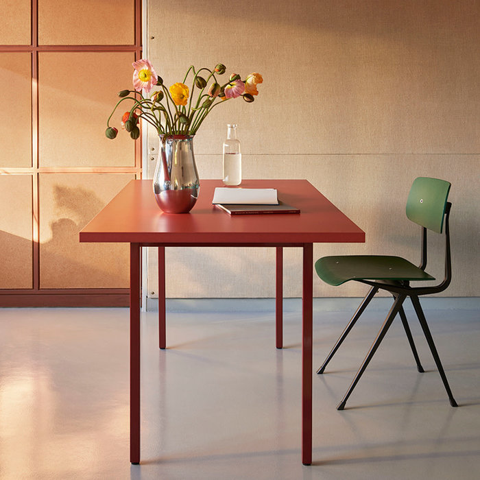 HAY Two-colour table - red tabletop - maroon red frame - Muller Van Severen