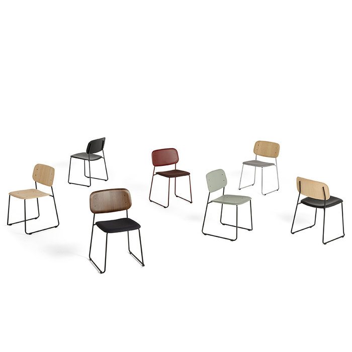 HAY Soft Edge50 chair SLED - Chromed steel frame