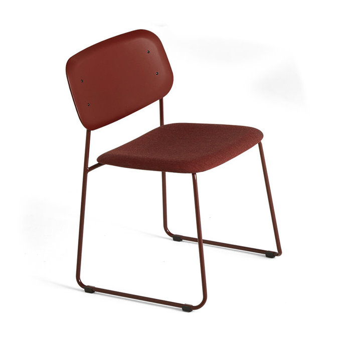 HAY Soft Edge55 chair SLED - Fall red steel frame (plastic seat)