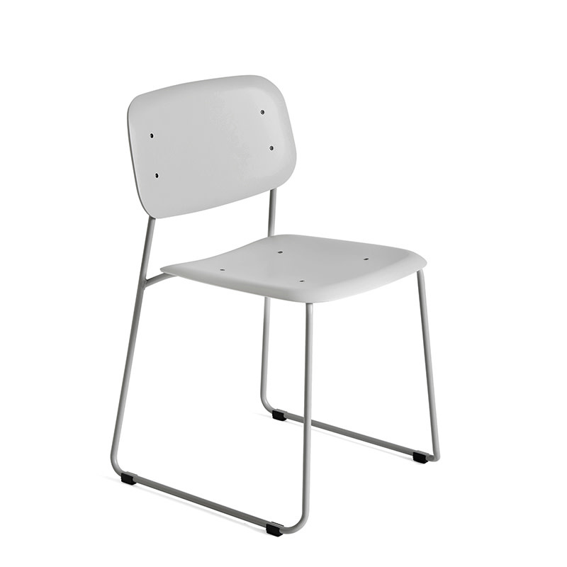 HAY Soft Edge55 chair SLED - Soft grey  steel frame (plastic seat)