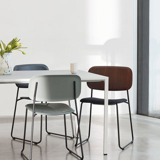 HAY Soft Edge50  chair SLED - Soft grey steel frame