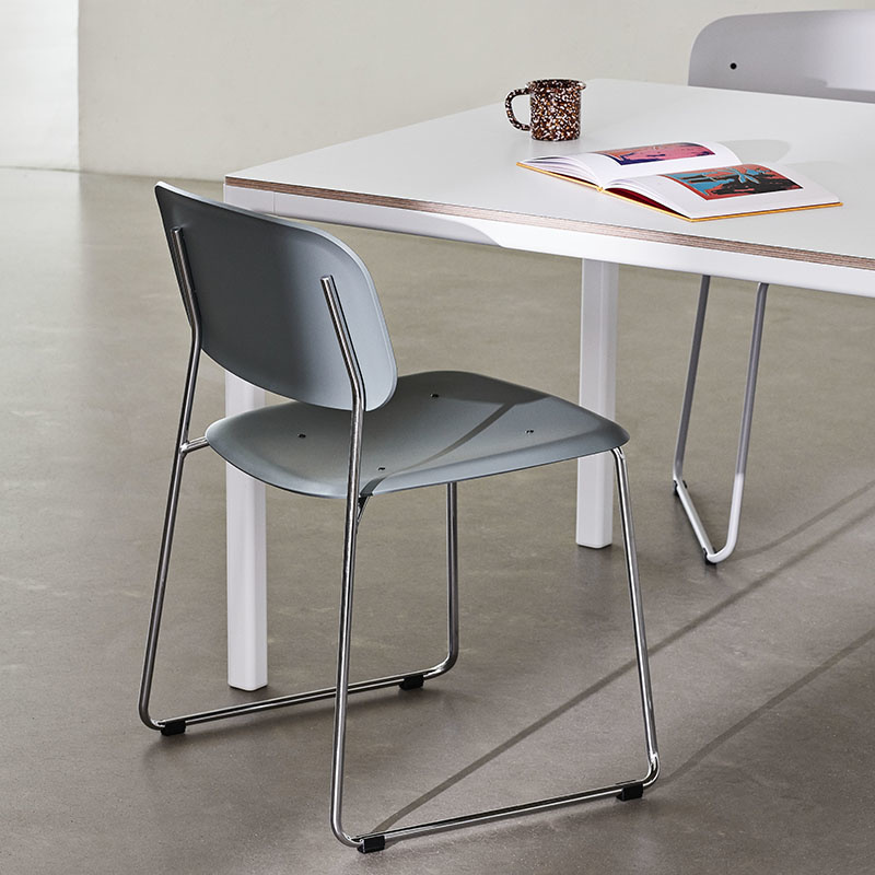 HAY Soft Edge55 chair SLED - Chromed steel frame (plastic seat)