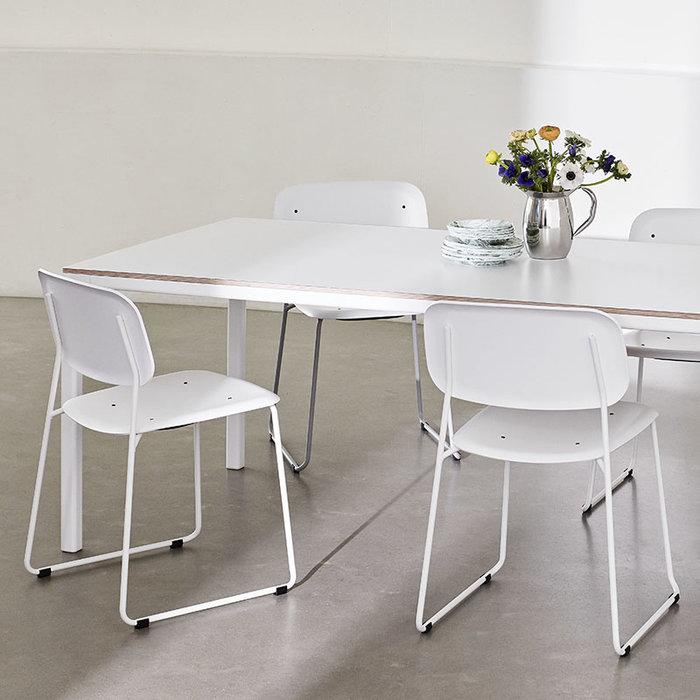 HAY Soft Edge55 chair SLED  - White steel frame (plastic seat)