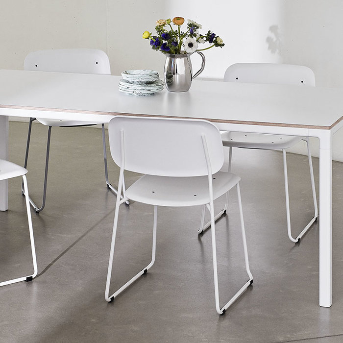 HAY Soft Edge55 chair SLED  - White steel frame (plastic seat)