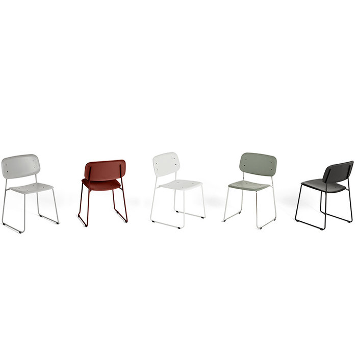 HAY Soft Edge55 chair SLED - Soft grey steel frame (plastic seat)