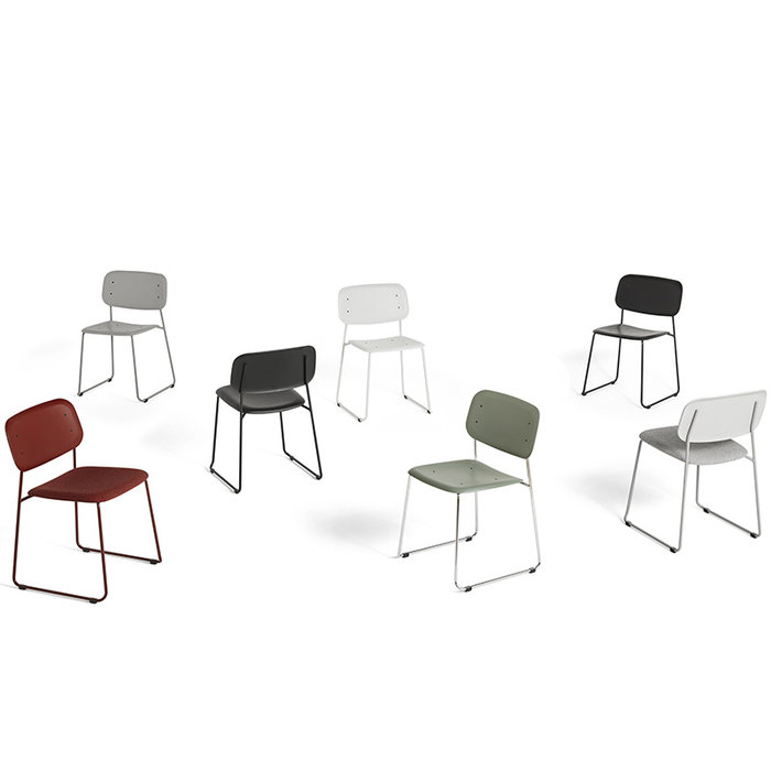 HAY Soft Edge55 chair SLED - Fall red steel frame (plastic seat)