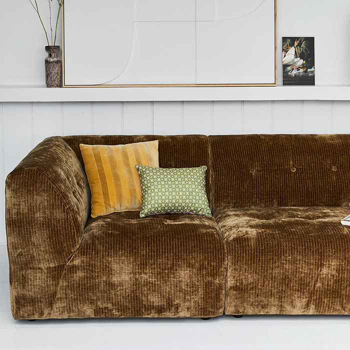 HKliving Kussen velvet gestreept (45x45 cm)