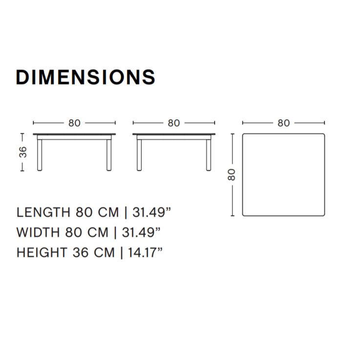 HAY Table basse - 80 x 80 cm - HAY