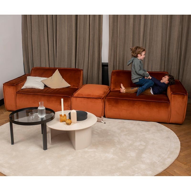 Fest Amsterdam Edge sofa - 3-zits met poef - Juke 126 copper