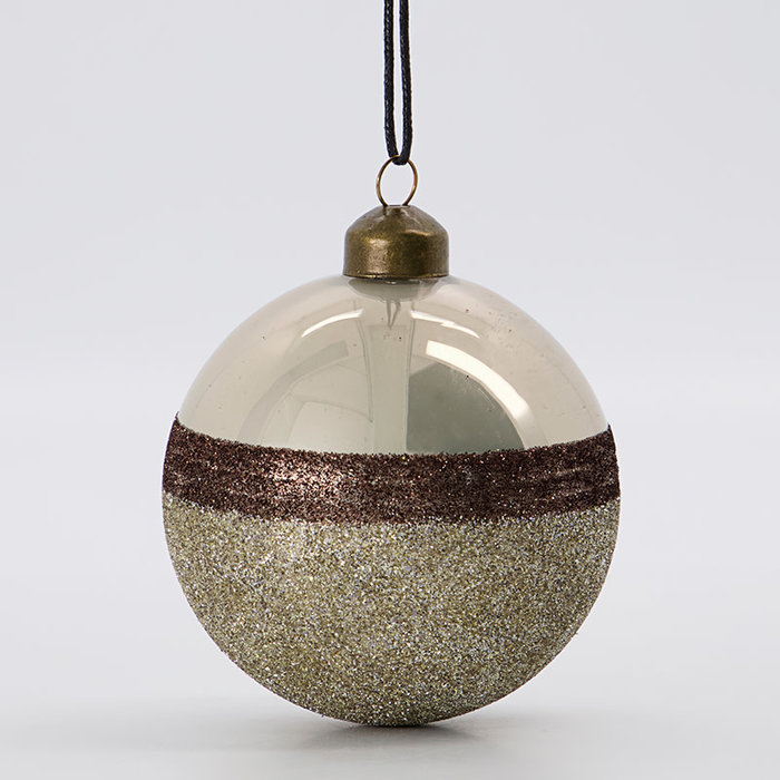 House Doctor Kerstbal Stripe Ø 8 cm - sand