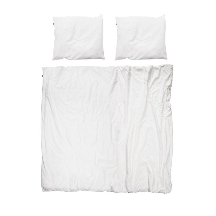 SNURK beddengoed Housse de couette FLANEL Uni Blanche 2p qualité hôtelière