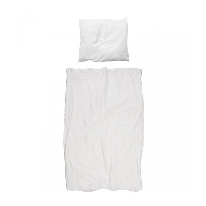 SNURK beddengoed Housse de couette FLANEL Uni Blanche 1p qualité hôtelière